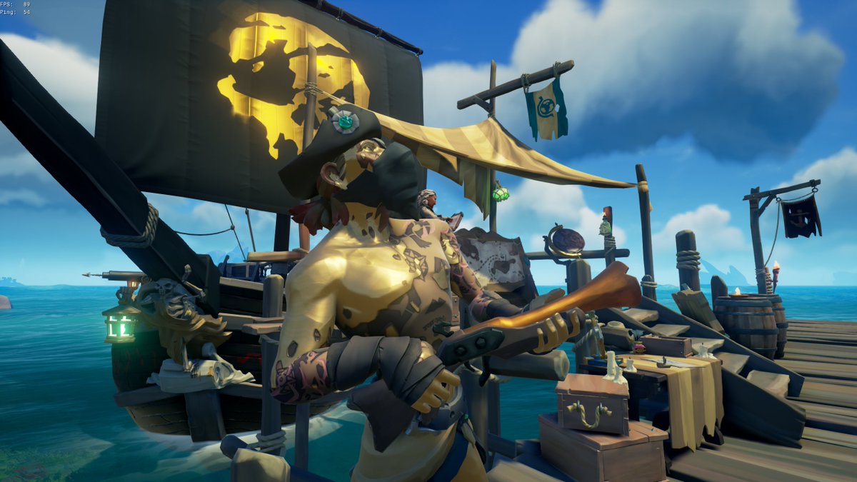 Bewbington's tweet photo. Thank you @SeaOfThieves for the Golden Sailor Blunderbuss #Socialswag https://t.co/RQ1CeHyGp2