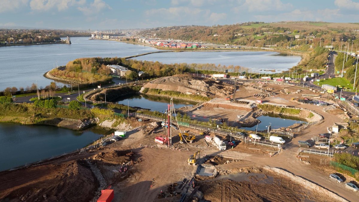 Aerial picture of the works at the Dunkettle Interchange Upgrade in Cork. Operational Authorisation IRL.UAS.AUTH1009 #aviation #dunkettle #drones #dronepilot #Cork