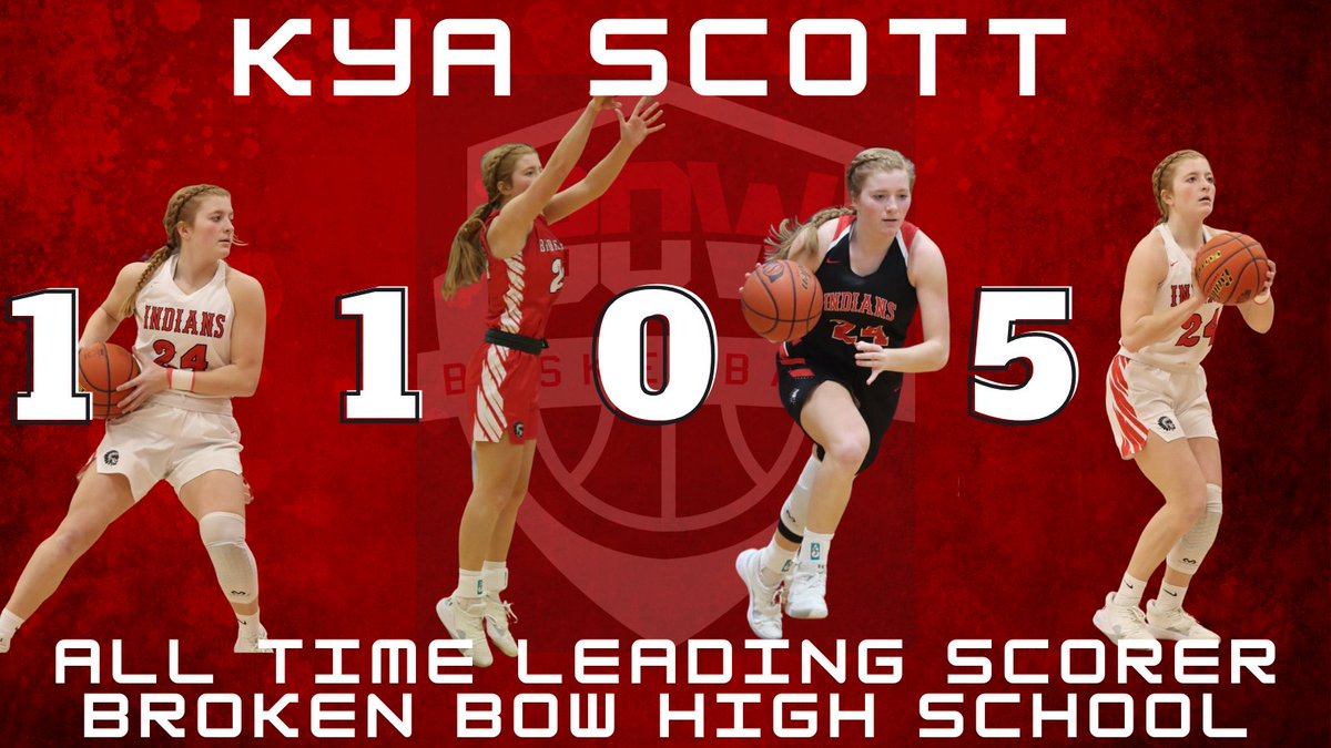 BOWGBB's tweet photo. In last night's semi-final conference win, @scott_kya had 21 points to break the all time career scoring record at BBHS, surpassing Nikki Scott's 1,093.  Kya now sits at 1,105 and counting! Congrats!! #nebpreps https://t.co/JoyTL6T3oP