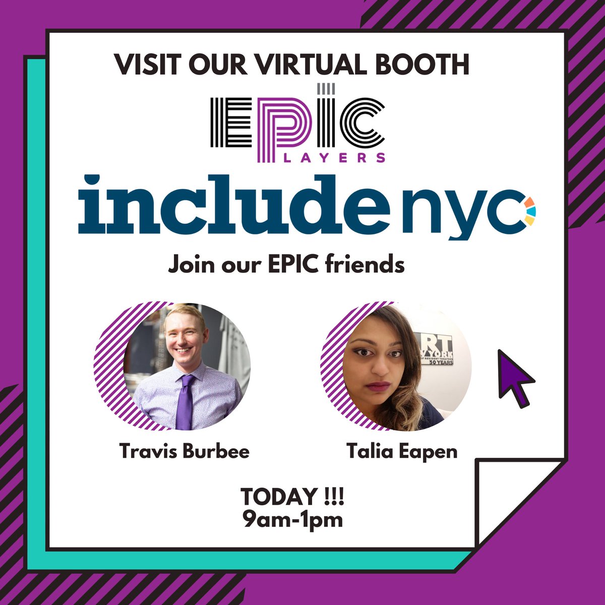 epicplayersnyc's tweet photo. Join us today @INCLUDEnyc fair virtual booth until 1 pm ET!! During this virtual fair, learn more about organizations and programs supporting young people with disabilities. #Epicplayers #includenyc https://t.co/4l3Sx1LQNZ