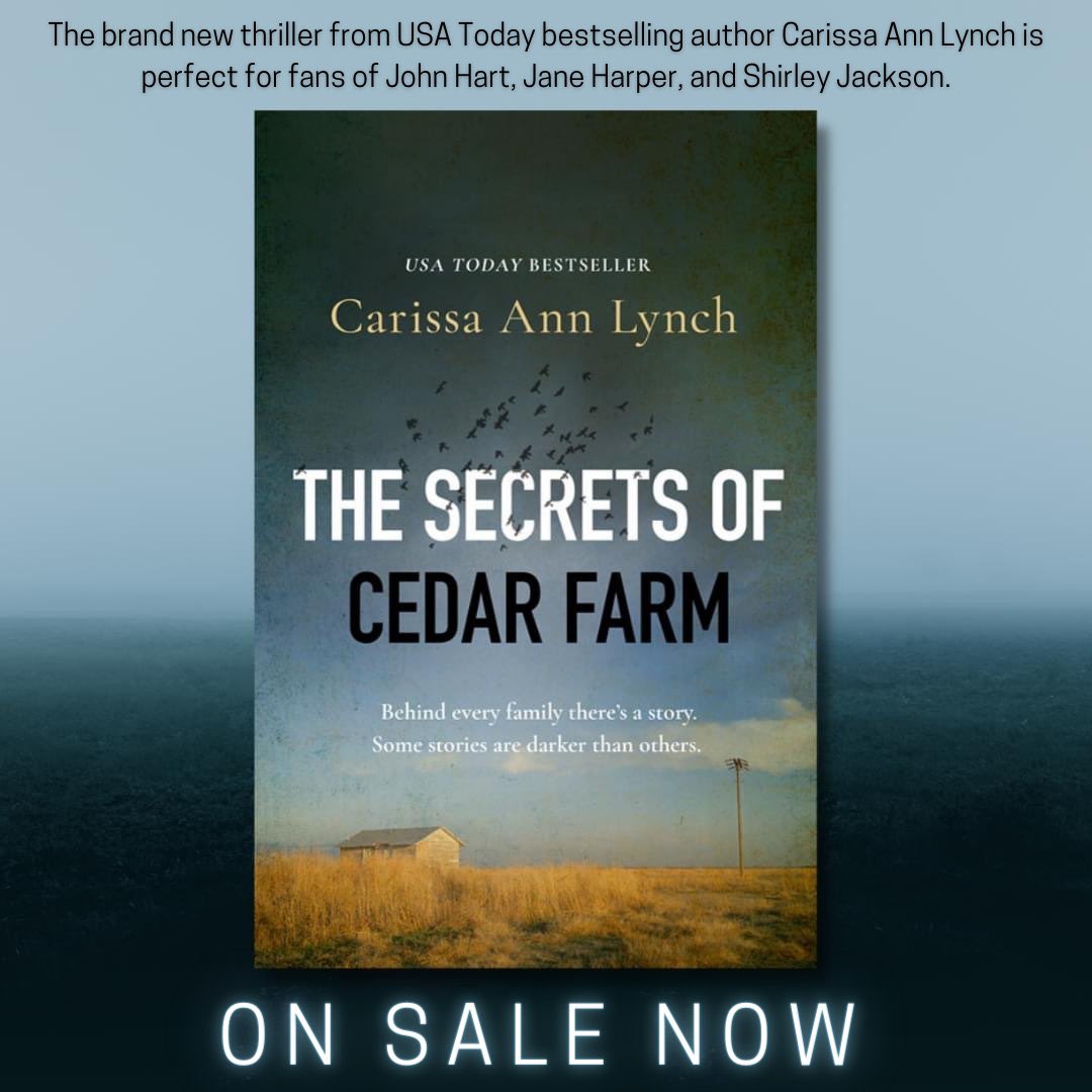 carissaannlynch's tweet photo. #TheSecretsofCedarFarm is out today … this story means so much to me & was a tough one to write! It’s about a woman in recovery who must save her daughter from monsters. Fingers crossed my readers like it! 🎉📚 #pubday #bookbirthday #NewReleases
https://t.co/eWQ1En16YP https://t.co/X3mj5AMsrI