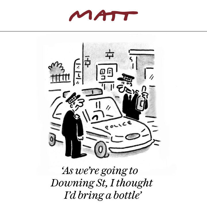 MattCartoonist's tweet photo. 'As we're going to Downing St, I thought I'd bring a bottle'

My latest cartoon for tomorrow's @Telegraph 

Subscribe to my weekly newsletter to receive my unseen cartoons: https://t.co/JNDhrYJMFH https://t.co/PJXkAy1GtM