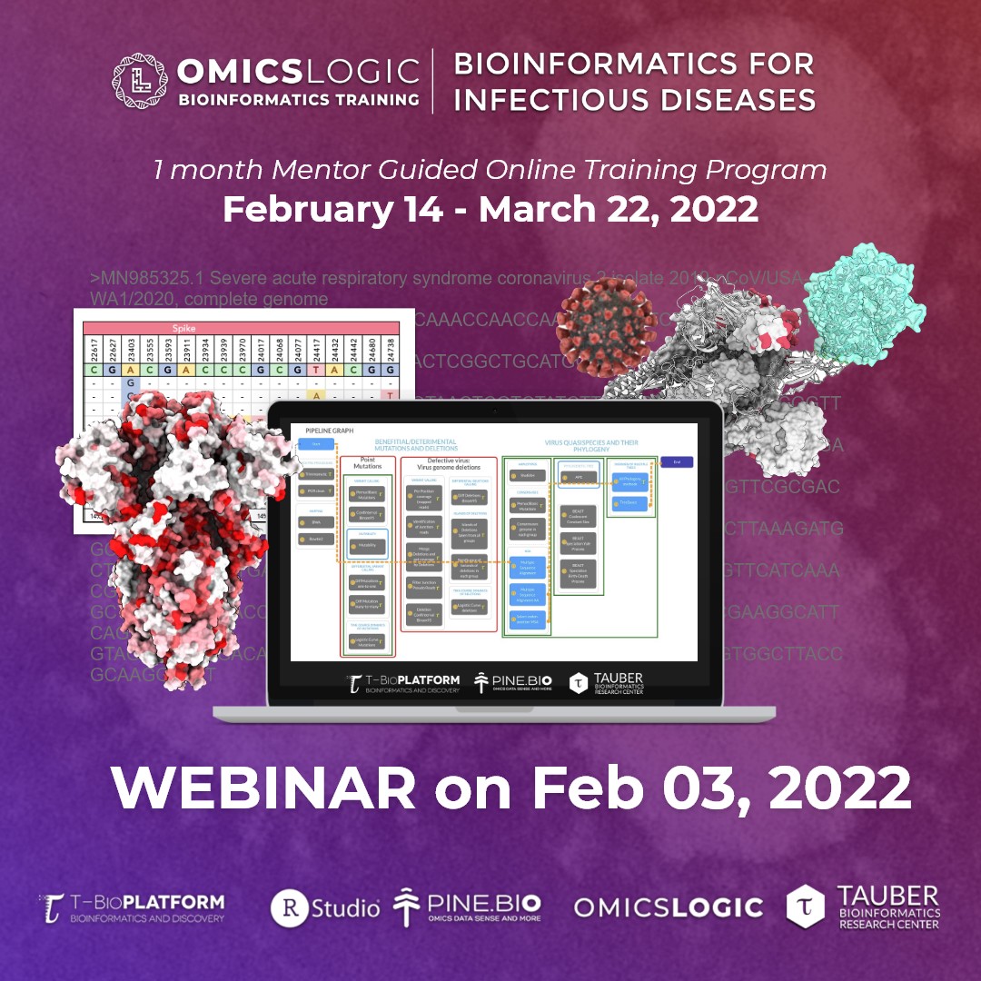 #bioinformatics for #infectious #diseases program is dedicated to the study of #viral diversity &amp; its role in epidemic infectious diseases that keep re-emerging.
To get an insight of the program, Join us for a Webinar on February 03 at 9 AM CST. Visit: bit.ly/3AHV61C