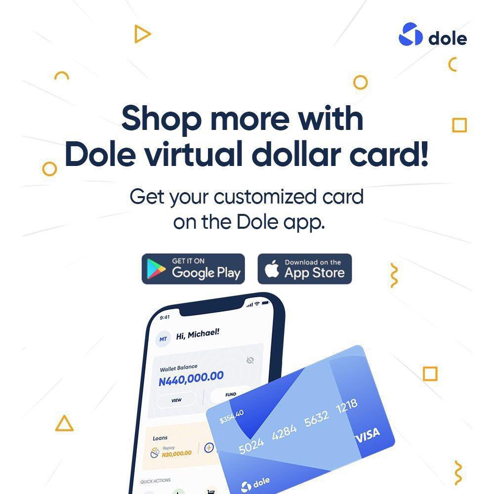 Alex_Houseof308's tweet photo. Weekends are for shopping

Those delicious clothes wey you dey eye for ASOS, those Udemy tech &amp; Crypto courses you dey plan buy, when it’s time to pay, the @doleapp virtual Dollar card’s got your back

No limits to its use. Shop your hearts out &amp; pay easily, with #DoleApp https://t.co/zuXLLq85P5