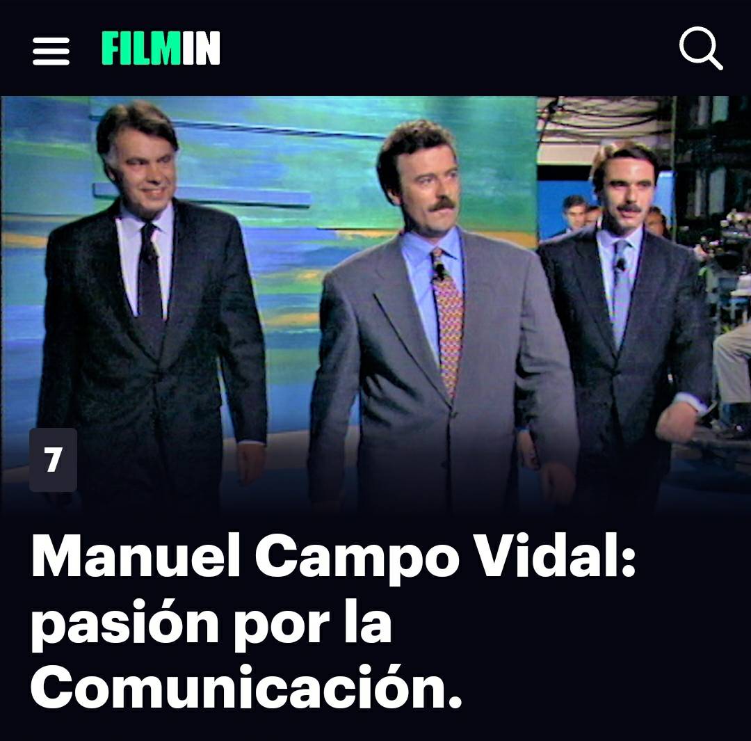 FERLOMFER's tweet photo. Un documental excepcional, que refleja la historia de los últimos cincuenta años de periodismo en España, a través de uno de sus mejores protagonistas, D. Manuel Campo Vidal...
.... imprescindible!

https://t.co/YdQtkMkuom https://t.co/KDzUI3KvAD