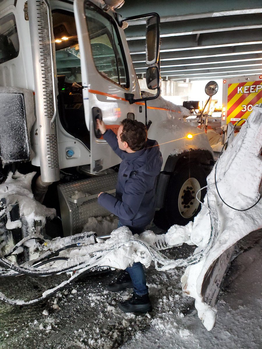 WillHaskellCT's tweet photo. Spent the morning with the awesome @CTDOTOfficial crew from Westport’s garage. They’ve been working day and night to keep the roads safe. Avoid unnecessary travel, and please #dontcrowdtheplow. Juan, Donny and Paul, thanks for giving me a peak behind the scenes of your hard work! https://t.co/bMgMARdlnx