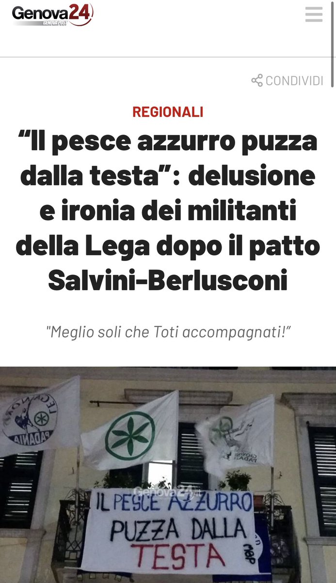 fadda_nicholas's tweet photo. @GiovanniToti “Il pesce azzurro puzza dalla testa, meglio soli che toti accompagnati” 
Mai più frase fu vera!
#Quirinale2022 #megliosolichetotiaccompagnati
#totitraditore https://t.co/Ysse2DaCAI