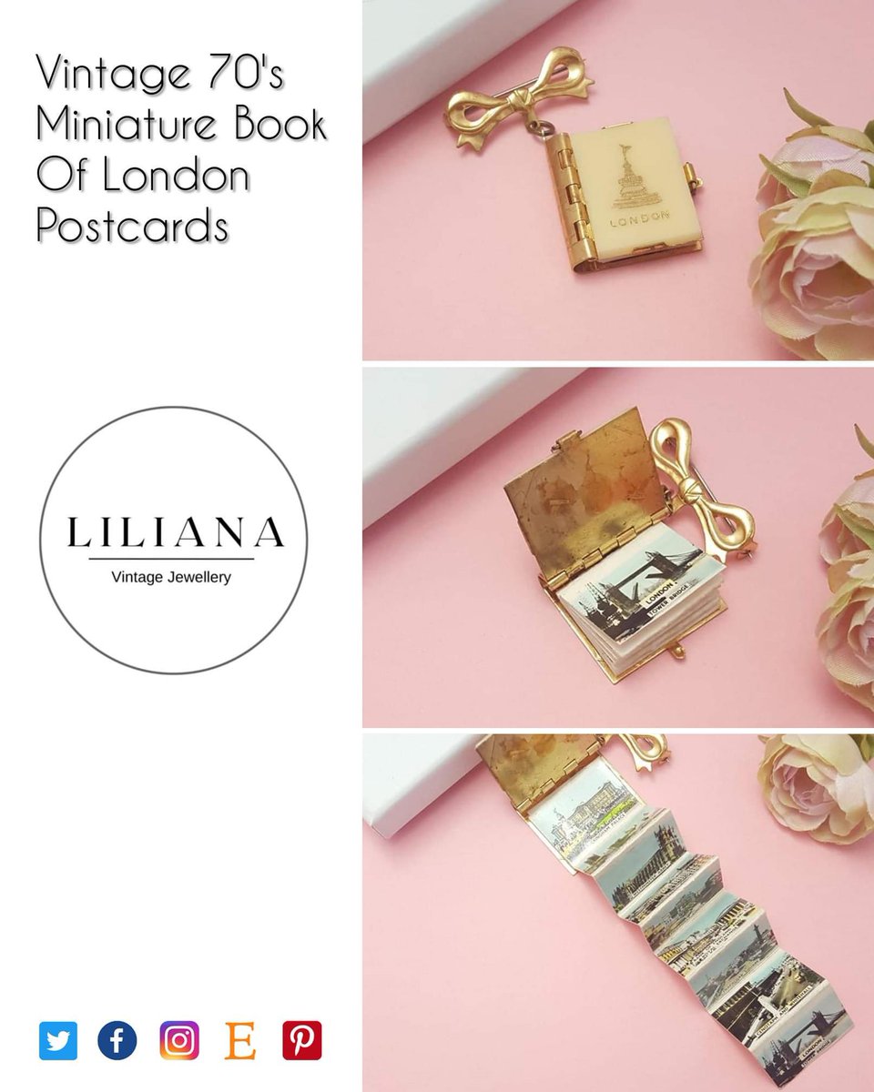 How cute is this vintage souvenir miniature book of London postcards! 🧥 #vintage #jewellery #brooches #costumejewellery #vintage70s #souvenir #tourism #anglophile #london #collectibles #shopsmall #giftideas #etsyuk