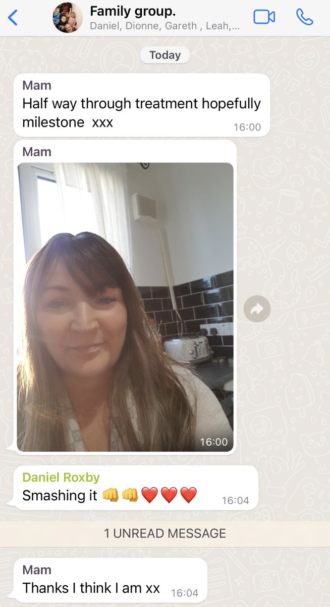 tiametcalfex's tweet photo. My little mam half way through her treatment wearing her new wig she still looks stunning ❤️ we never realise how lucky we are https://t.co/IwM3nfGLQE