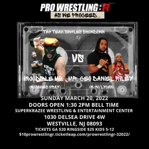 PWRJfury's tweet photo. Tag Teams moving  singles action as members of the #Bonnetclub take on the #Throne  @InjodibleMB vs "Mr. Ceo" Daniel Riley and @JamesGrayAllDay takes on @KcTheeLycan 
Prowrestling: R presents: As we proceed on 3/20/22
1:30 pm doors open! 2pm bell! https://t.co/B7Qpz3lQyn