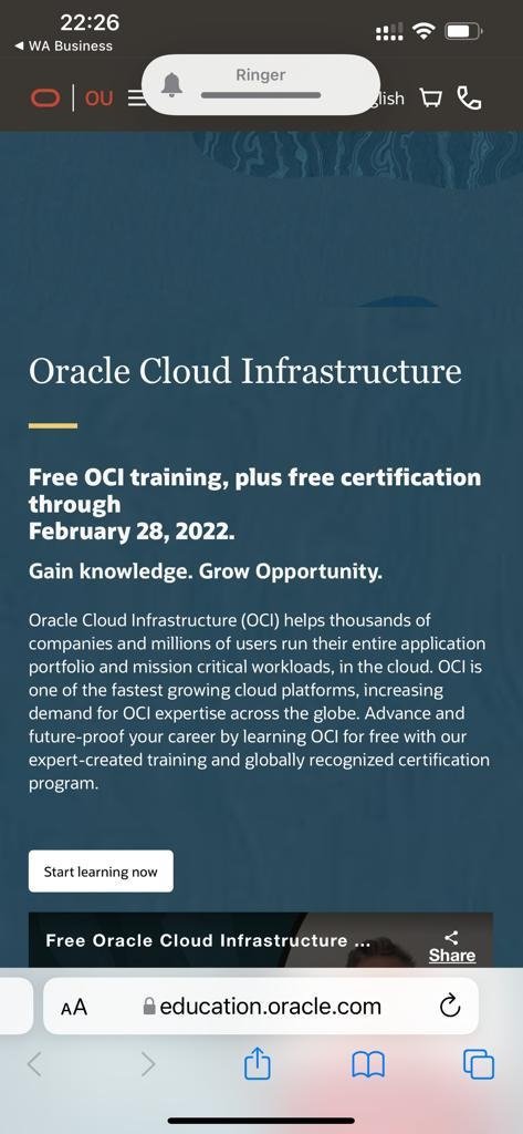 #careers 
Oracle certifications are available free , if you are a fresher , Go ahead Train, certify , RT for better reach 
More details :- 
education.oracle.com/learn/oci/pPil…