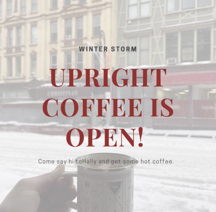 UprightCoffee's tweet photo. Upright Coffee is open! Thanks Haly. Stop in and say hi. https://t.co/dLGupOHjpS