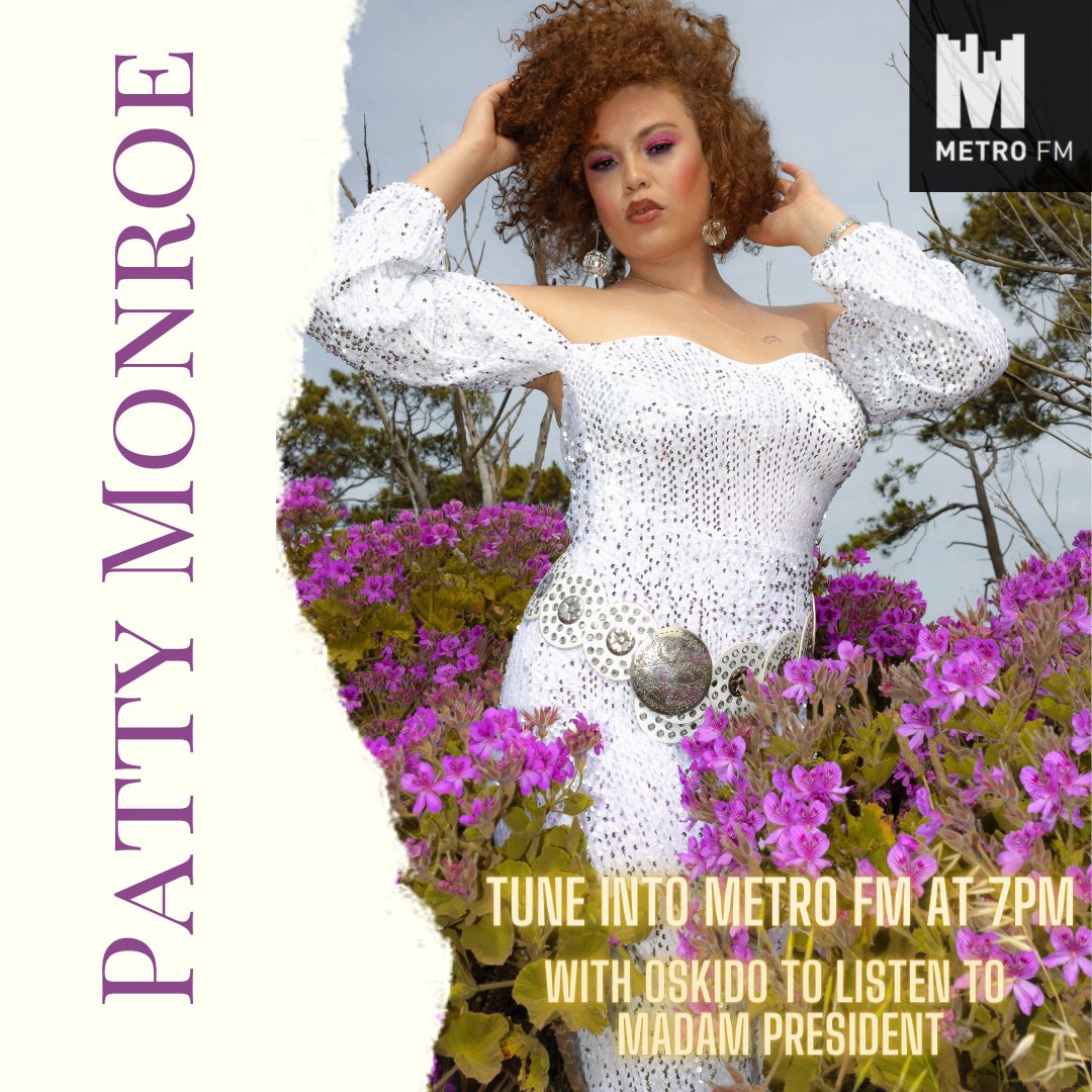 MissPattyMonroe's tweet photo. S/O to @METROFMSA @OskidoIBelieve 📻 for playing my latest single “Madam President “ off my album PERFECT TIMING
🙏🏽🎯🧚♀️✨🌍
https://t.co/EKuNBxrjjv
#newalbum #perfecttiming #newmusic #metrofm #Oskido #pattymonroe #madampresident https://t.co/8APH3Ca2xh