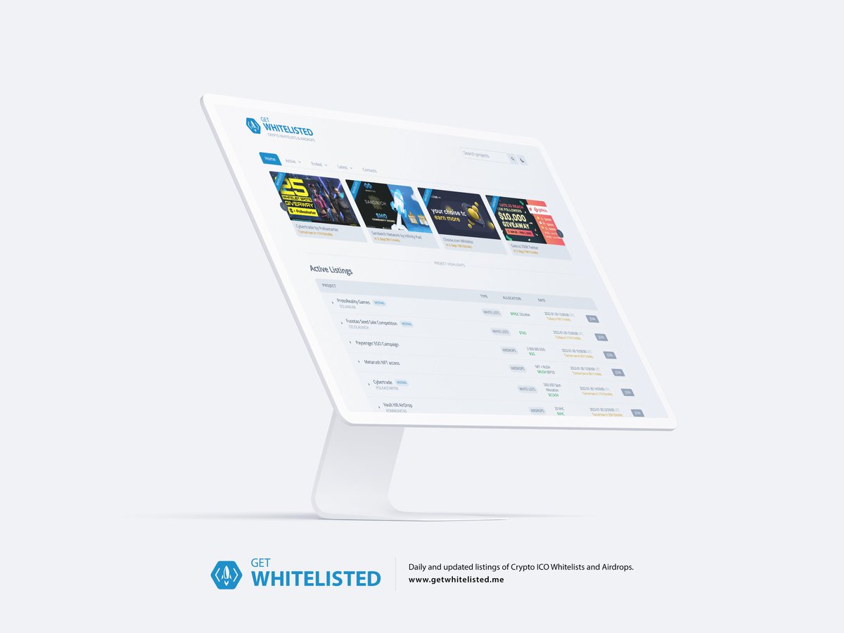 WakaWebStudio's tweet photo. We started developing a portal for daily and updated listings on crypto whitelists ICO, IDO, IKO, IEO, NFT’s, and Airdrops. The goal of this project is to have a centralized place to check upcoming projects and their results.

https://t.co/VitrIPfVj0 #wakawebstudio #crypto https://t.co/rOjSaFngEd