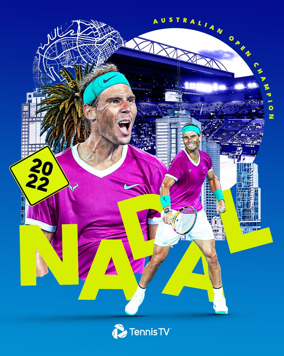 TennisTV's tweet image. RAFAEL
NADAL:

21
GRAND
SLAMS!!!!

#AusOpen