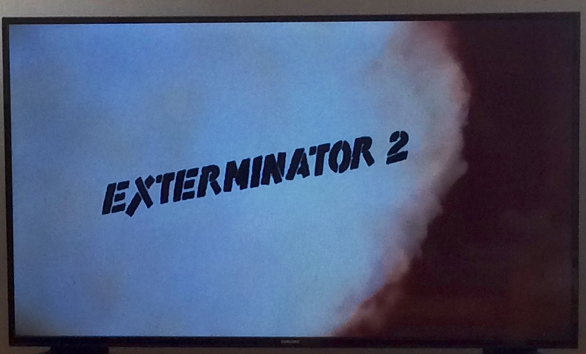 #Exterminator2 (1984-#LeDroitDeTuer2) de #MarkBuntzman...jamais vu...#VigilanteMovie (auto-défense)...suite du 1er opus de #JamesGlickenhaus sorti en 1980...100% #Geek...énorme succès en VHS...ne serait-ce que pour voir un héros armé d’un lance-flammes...débuts de #JohnTurturro.