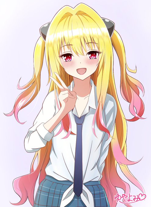 #金色の闇
 #着せ恋 

まりんちゃんの制服着た ヤミちゃん
完成～(*'▽`*) 