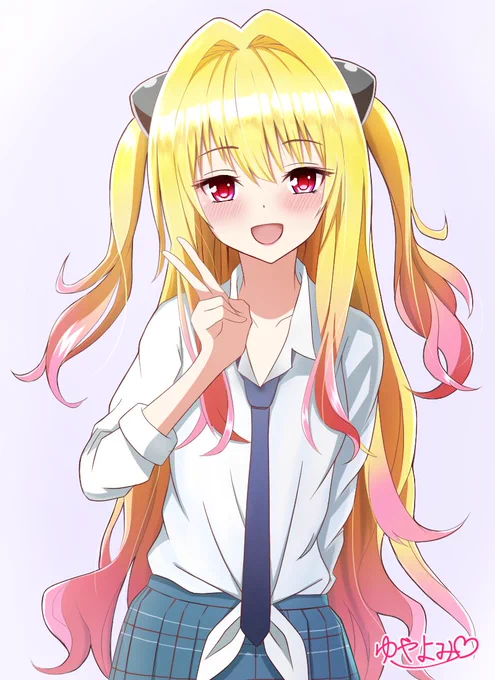 #金色の闇
 #着せ恋 

まりんちゃんの制服着た ヤミちゃん
完成～(*'▽`*) 