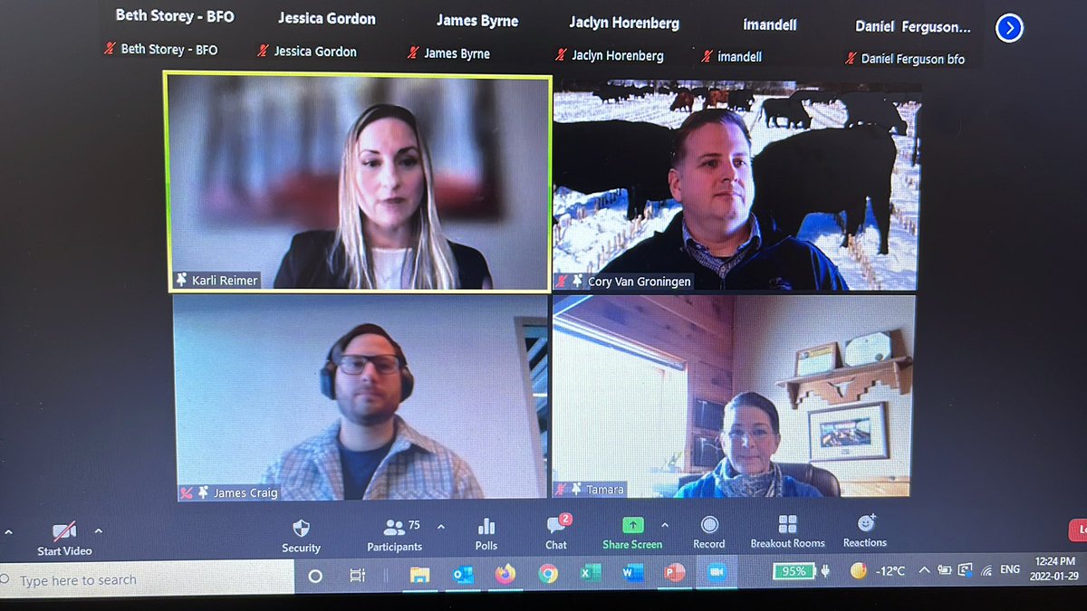 BeefFarmersON's tweet photo. Thank you to all of our #BeefSymposium #regenerativeag panelists today, along with our moderator Karli Reimer of @ducanada! Great discussion, information and questions! @BeefGuelph @OMAFRA #ontbeef #ontag https://t.co/SPc1LO7DOG