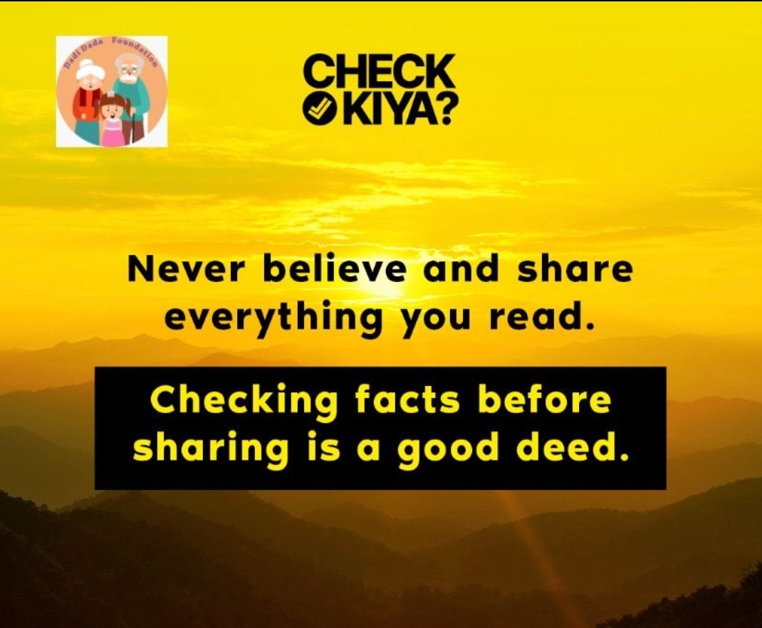 DadidadaF's tweet photo. It's a great day to not fall for misinformation! Take care before you share. 💐🌷🌻
#CheckKiya ? https://t.co/V222Z458Gg