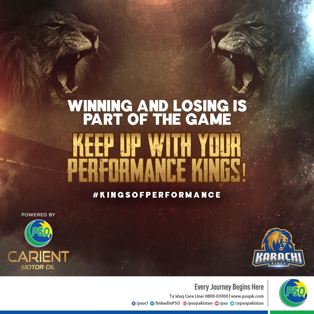 PSOPakistan's tweet photo. Winning and Losing is part of the game, but your great performance is all that matters.
Well played Karachi Kings!
#PSO #PSOCarient #CarientMotorOil #KarachiKings #KingsOfPerformance #PSL2022 #PSL7 #PakistanSuperLeague https://t.co/GHuLjDYt1Z