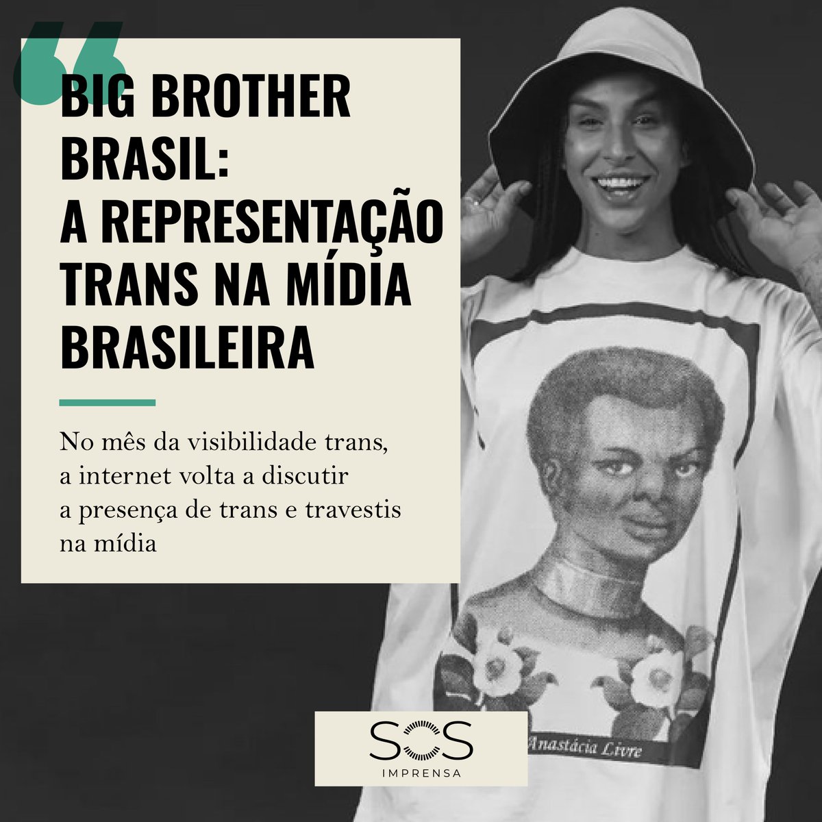 sosimprensa's tweet photo. Confira o primeiro texto do SOS Imprensa no ano!!
https://t.co/5UTL2oLNix

Foto: Reprodução | Instagram | @linndaquebrada

Texto por Alice Oliveira e Vinícius Ramos
Arte por Alice Bela 
#sosimprensa #visibilidadetrans #bbb #linndaquebrada https://t.co/Htj3yM20jD