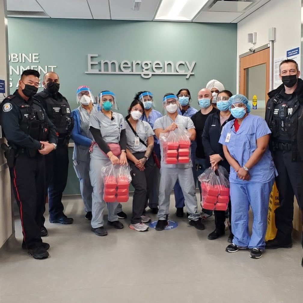SpecialOCanada's tweet photo. Our TOP 3️⃣ @TimHortons #ChooseToInclude Donut deliveries so far:

❤️🍩 @SpecialONB athlete Floyd delivering #ChooseToInclude Donuts to his teachers &amp; classmates!

❤️🍩 Police making drops to healthcare workers! 

❤️🍩 @sbmotown delivering to the doorsteps of friends and family! https://t.co/sXrICTdqee