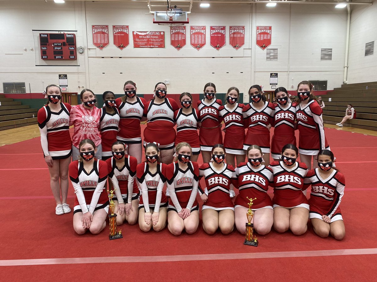 Bville_Bees's tweet photo. Result from the Fulton cheer competition: Varsity 1st place 🥇 &amp; JV finished in 2nd place🥈! Well done ladies we are proud of you all. https://t.co/sQsrUpDHjd