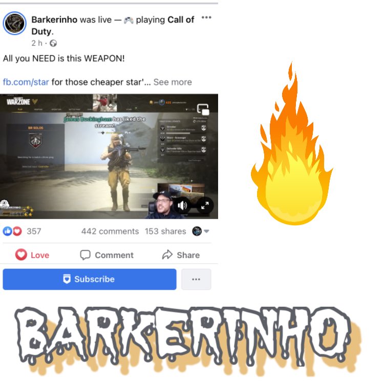 StreamKing89's tweet image. Barkerinho on Facebook check him out