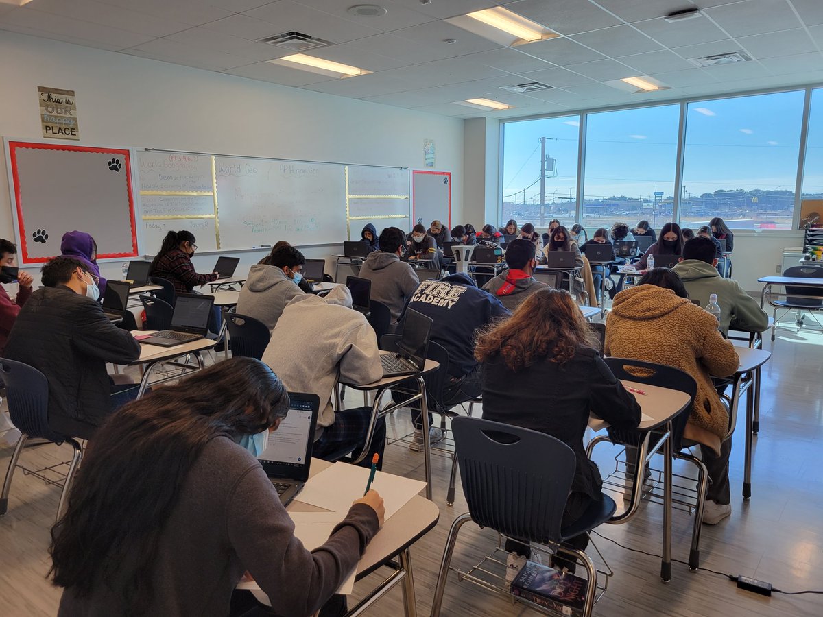 HistoryDept_SHS's tweet photo. Our AP Saturdays continue to be a SUCCESS! 125 Bulldogs coming in this morning to take their Mock AP exam for World History, Human Geo, and Gov/Econ. Getting Bulldogs College Ready πͺπΎ @Socorro_HS #TeamSISD #CollegeBoard @LGoldmann_AA @EOlivas_SHS @CAvila_SHS https://t.co/hGV5WrJsb0