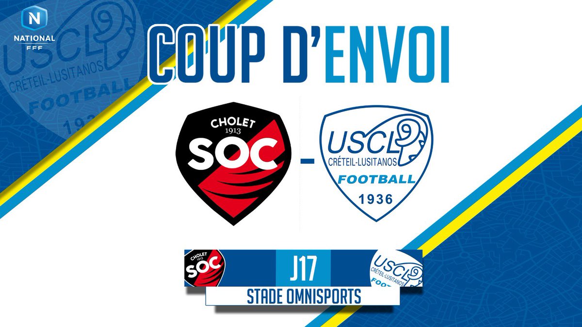 uscreteil's tweet photo. C’est parti pour 90 minutes entre le @SOCholet et l’USCL ! #SOCUSCL #NationalFFF #AllezCreteil https://t.co/23sgEsTo34