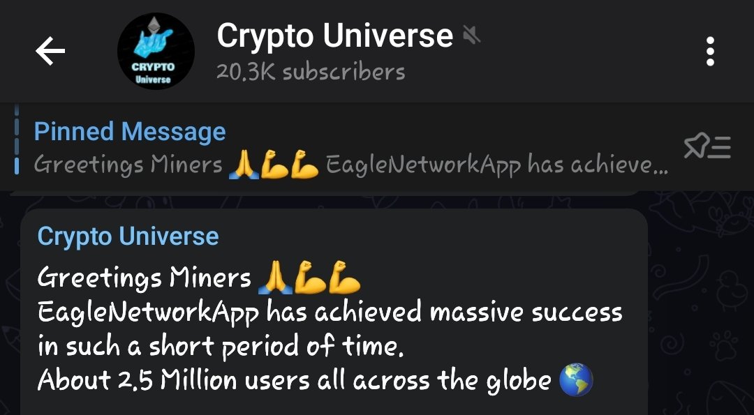 EagleNetworkApp's tweet photo. Lots of talking about #eagleminingnetwork on telegram on bigger channels π₯³
Stay tuned for more !!
.
. https://t.co/j6dcRiNPAu