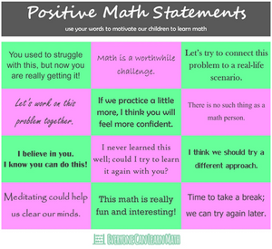 "In being deliberate about choosing positive wording when talking about math at home, our children have a better chance of developing positive feelings around learning math and are less likely to develop math anxiety." edumatchpublishing.com/post/buying-in… <a href="/aliceaspinall/">Alice Aspinall</a>