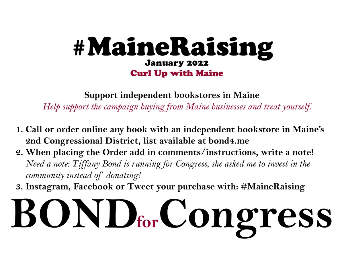 MaineRaising's tweet photo. Let's do #snowday #MaineRaising!

1. Order any book from a Maine indie bookstore
2. Leave a note to let the seller know that you are investing in Maine because I told you not to give me $
3. Share what you bought (and your notes!) and talk up #MaineRaising https://t.co/D1xCXwP4p8