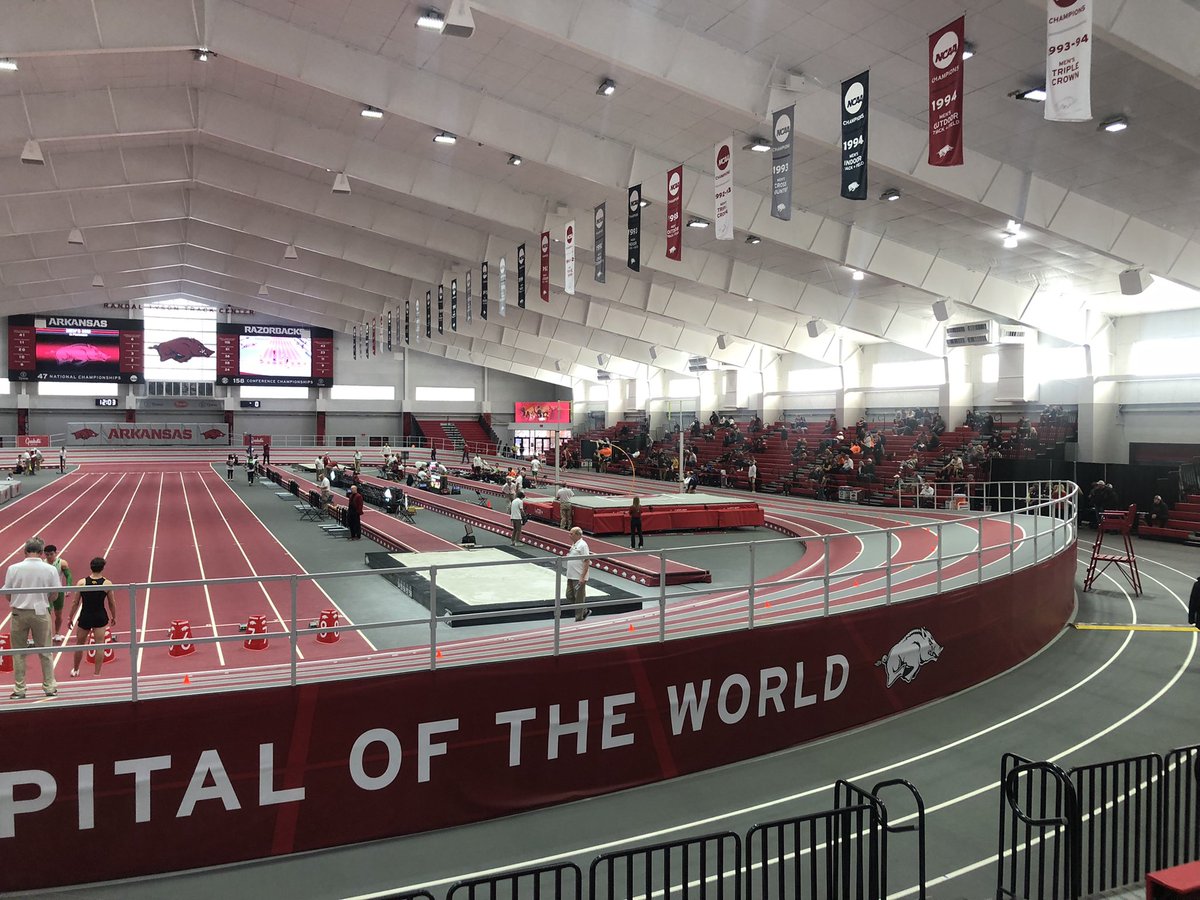 KISDAthletics's tweet photo. Watching 👀 some of the best NCAA Track programs and athletes in the nation today at the #TrackCapitalOfTheWorld @UArkansas . (3 from @KellerISD) 1st class facility for sure. Arkansas, Oregon, Stanford, Georgia, Pitt, Mizzo, Iowa, Okla. St., Iowa St., USC and LSU! https://t.co/1ne24Grnh1