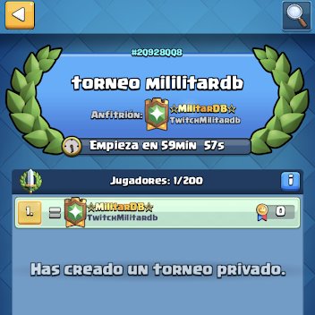 TORNEO POR 2$ PAGO POR PAYPAL!!🌟

AHORA EN DIRECTO!!

REQUISITO SEGUIRME EN TWITHC.TV/MILITARDB

RT Y FAV❤️🔁