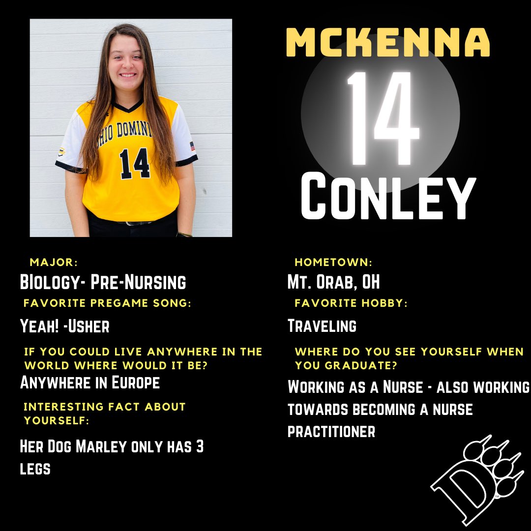 1️⃣4️⃣DAYS‼️

Today we meet Freshman, McKenna Conley from Mt. Orab, OH! 

#ODUSB