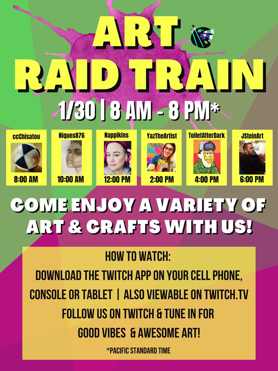 Happening tomorrow…! 🥳🎉🔥🤩🚂🎨 <a href="/Nappikins/">Nappikins does Art 🎨</a> 

#Art #ArtistOnTwitter #Twitch #TwitchStreamer #TwitchCommunity #Affiliate