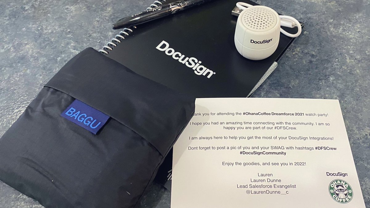 Gabriel Hollandsworth (@gabrielstjon) on Twitter photo Late Post: So stoked to have my hands on the swag pack sent out to the #DFSCREW for our attendance during the <a href="/SFOhanaCoffee/">Ohana Coffee</a> #Dreamforce watch party! Huge thanks to @LaurenDunne__c for always making sure a good time is had by all. I ❤️ #DocuSignCommunity Late Post: So stoked to have my hands on the swag pack sent out to the #DFSCREW for our attendance during the <a href="/SFOhanaCoffee/">Ohana Coffee</a> #Dreamforce watch party! Huge thanks to @LaurenDunne__c for always making sure a good time is had by all. I ❤️ #DocuSignCommunity