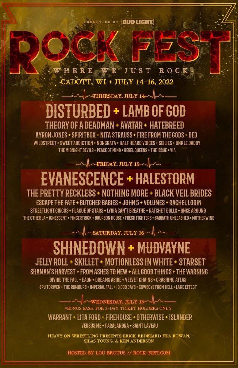 Whaaattt 🤯🤯🤯 We are playing ROCKFEST?!?! Surprise surprise!! Catch us at @rockfestwi on July 13th playing alongside some of your favorites. Wisconsin always knows how to throw down so we can not wait to see you crazy people there 😎 #rockfest #gocrazy