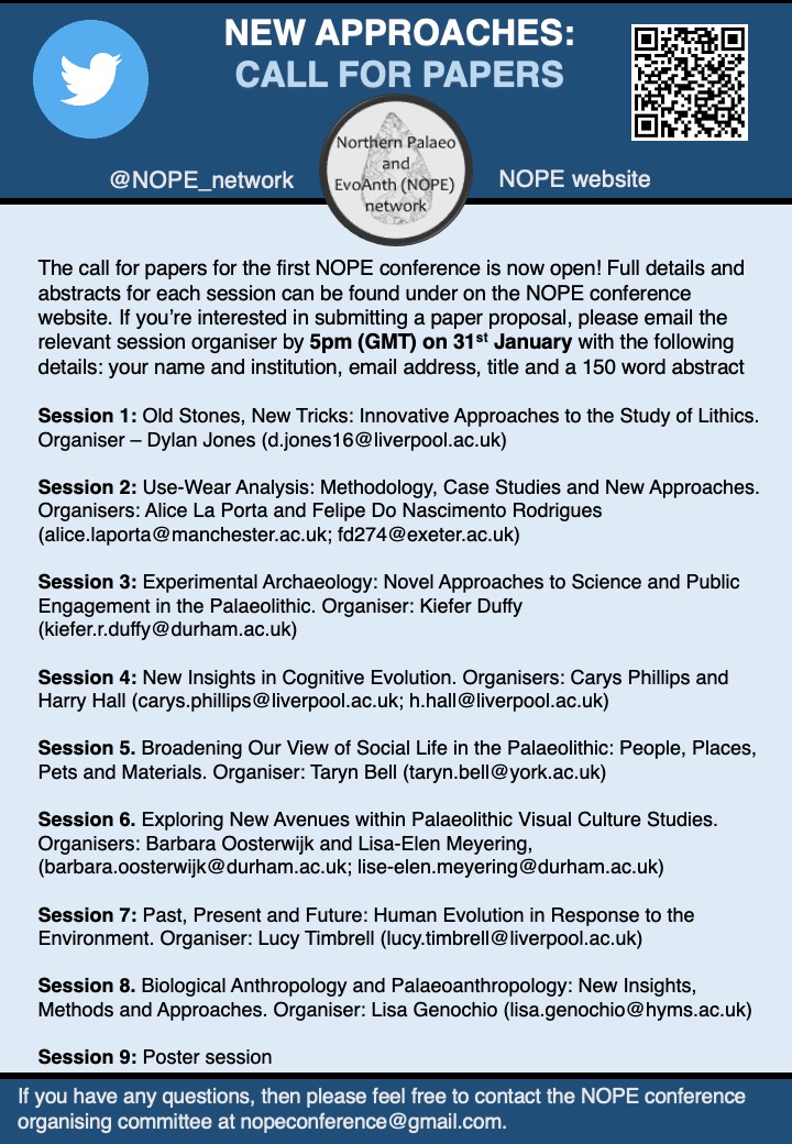 Northern Palaeo and EvoAnth (NOPE) Network tweet media