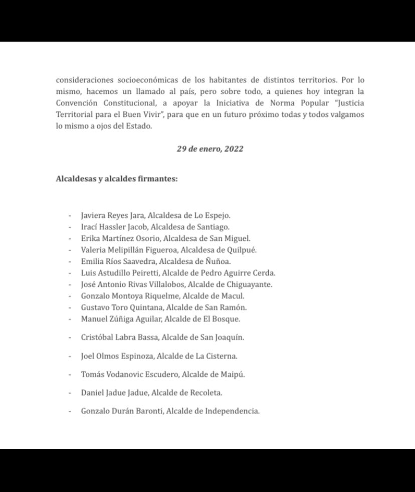 Javireyesj's tweet photo. ✍️Necesitamos llegar a las 15 mil firmas para que nuestra IPN llegue a @convencioncl. En esta carta 15 alcaldes hacemos un llamado para patrocinar #JusticiaTerritorial para el Buen Vivir. Revisa la nota en https://t.co/eXYNzk0Lbr Puedes firmar en https://t.co/nJHo8lkkea https://t.co/XYn3ilhRyX