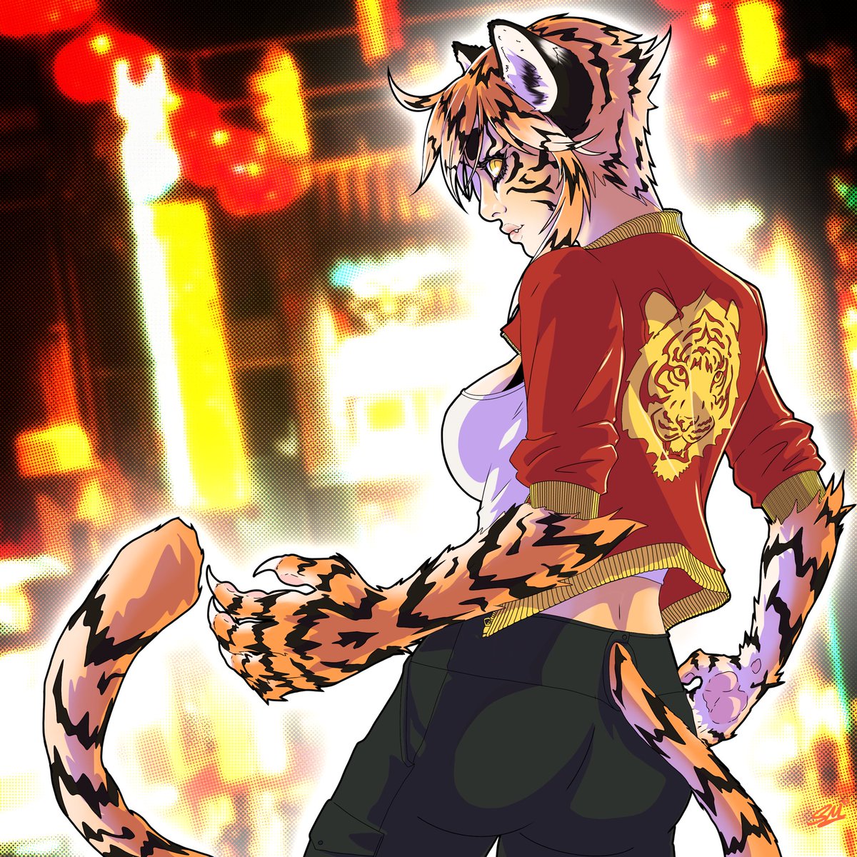samMsdesign's tweet image. Tonya the Tigress #yearofthetiger #LunarNewYear #digitalart #characterart