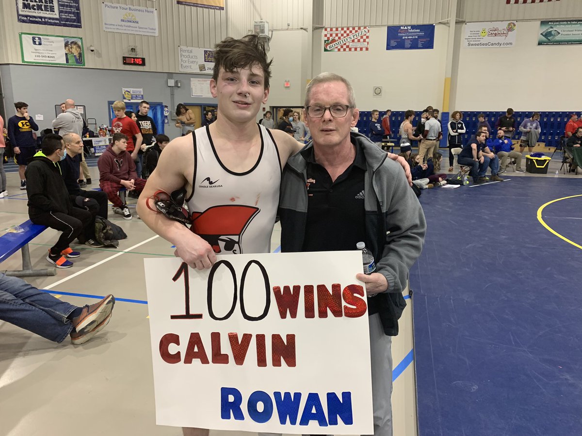 NHPreps's tweet photo. Calvin Rowan of @Wrestling_Perry wins 3-2 for the 144 title in the @CVC_Athletics , his 100th career win. https://t.co/Wav15QcPVO