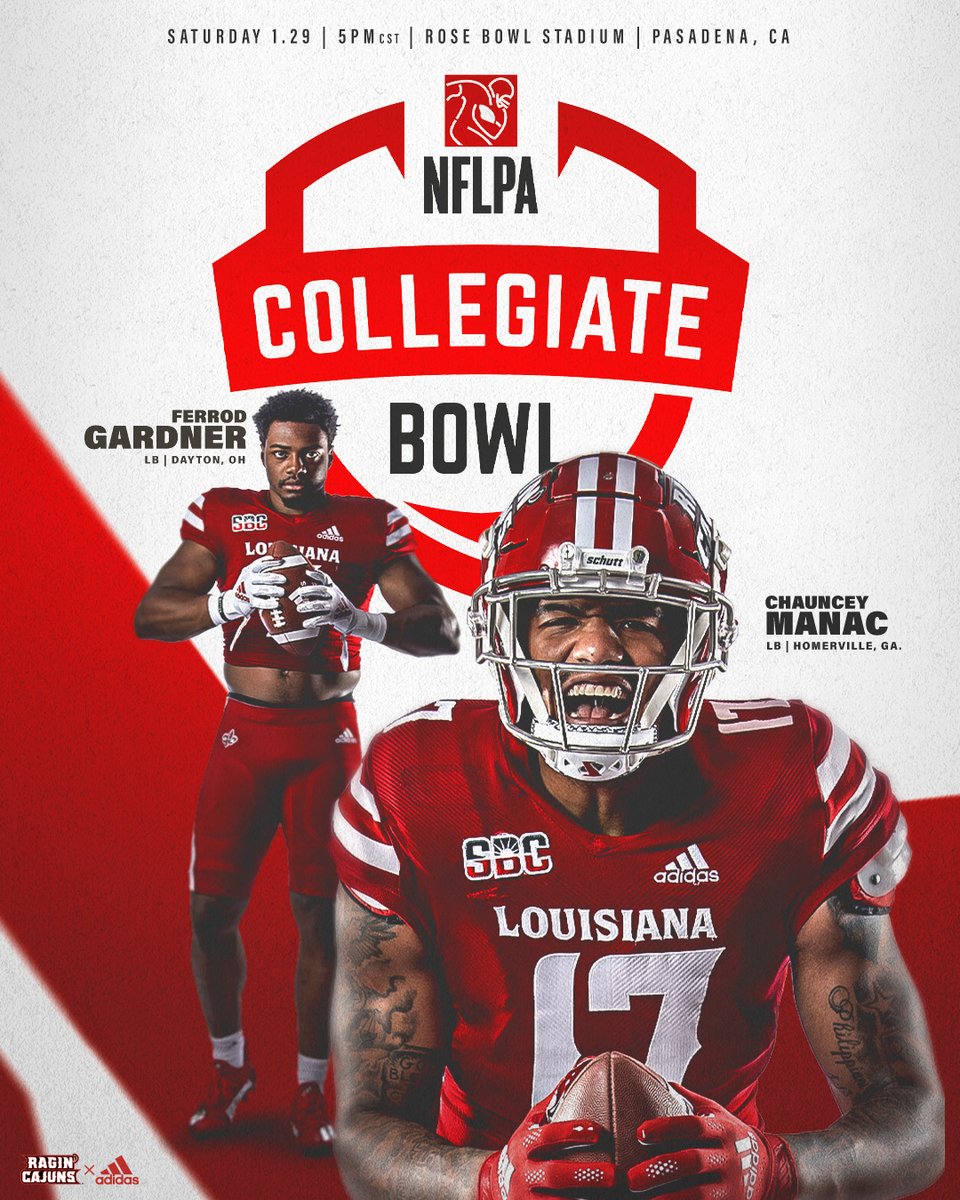 😤 Geaux Time in Pasadena! 

Good luck at the <a href="/NFLPABowl/">The NFLPA Collegiate Bowl</a>, @ChaunceyManac and <a href="/YoungRod_/">Ferrod Gardner™</a>! 

#cULture | #GeauxCajuns
