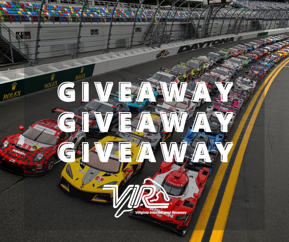 VIRNow's tweet image. 🚨GIVEAWAY🚨 To celebrate the start of the start of the #Rolex24 we are giving away a pair of @IMSA #MichelinVIR tickets! You have 24 hours to enter 🕰 #IMSA 

How to enter:
1. RT this tweet 📲
2. Like this tweet

@MichelinRaceUSA / @Rolex24Hours