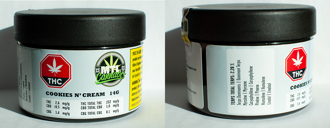 14 Grams of Cookies N Cream by MTL Cannabis 23.2% THC 2.29% Total Terpenes for Bake &amp; Wake!