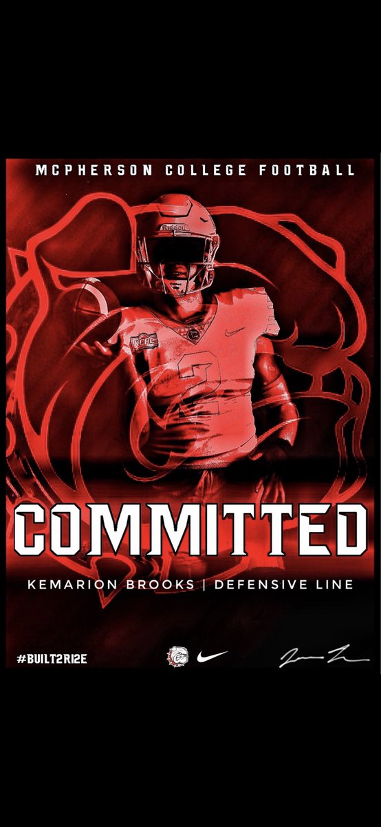 I appreciate every school that offered and helped me out with recruiting with that being said I will be committing to MCPHERSON College 🐶❤️ @CoachBeau_MC  #BUILT2RI2E