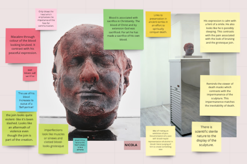 ArtHistLinkUp's tweet photo. Our Art History A level and EPQ students explored specified artist Marc Quinn in class today, inspired by their teachers @IsaacNugent6 + @MarjotteMiles #arthistory4everyone #self #alisonlapper https://t.co/LBGceNG8hT