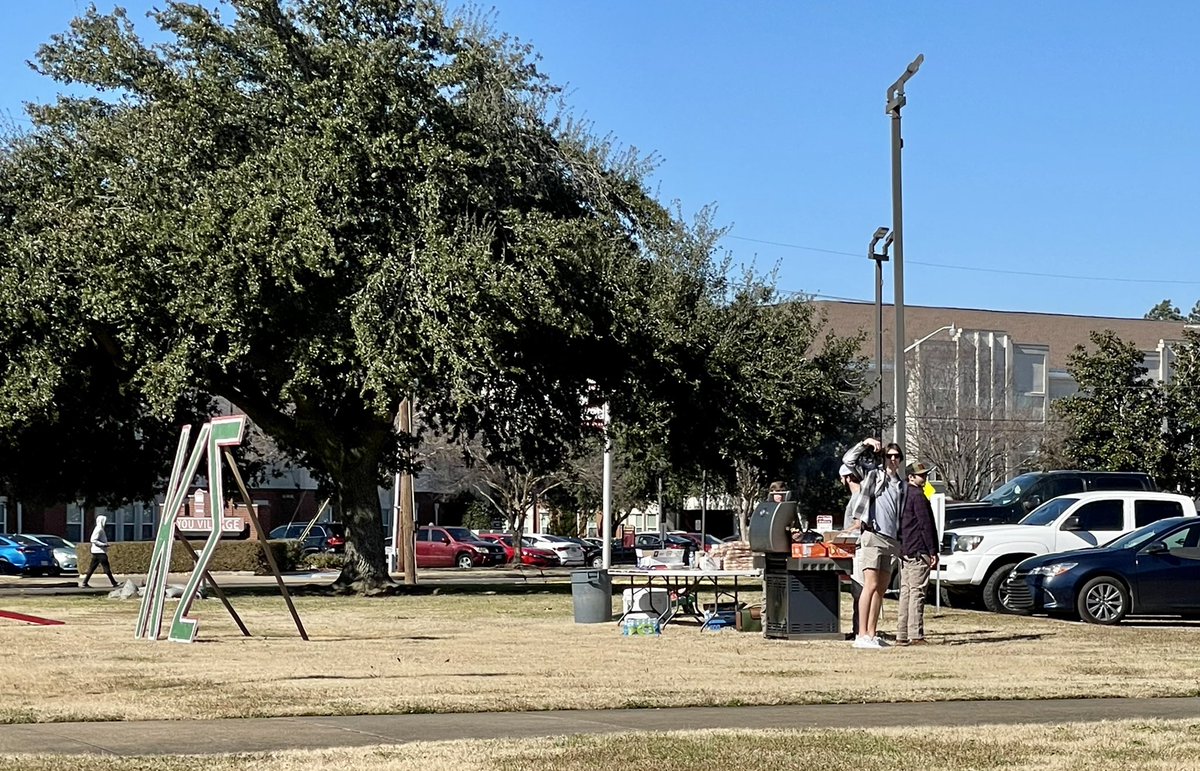 . <a href="/KappaSigULM/">Kappa Sigma ULM</a> grilling before the <a href="/ULM_MBB/">ULM Men's Basketball</a> game! We appreciate the support fellas!